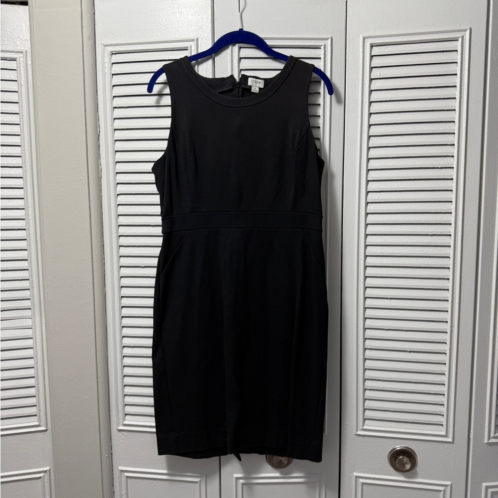 J. Crew Black Sheath Mini Dress Sleeveless